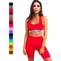 Bright Patchwork Vest & Shorts Yoga Set