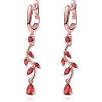 A2142 High-End Jewelry Wholesale Pear 4x6mm Rose Gold Garnet 925 Sterling Silver Natural Red Gemstone Trendy Designs Earrings