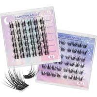 Press on Wispy Lash Your Logo Set 14mm Cruelty Free Private Label Pre Glued Cluster Eyelashes