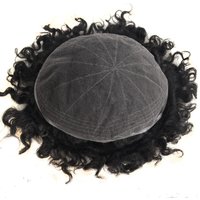 Hot Sell Top 15mm Wave Wet Jerry Curl Natural Human Hair Kinky Curly Wig for Black Men Man Weave Units