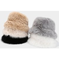 Landfond Accessory Autumn and Winter Women's Fluffy Brimmed Basin Hat With Thickened and Warm Fisherman Hat for Outdoor