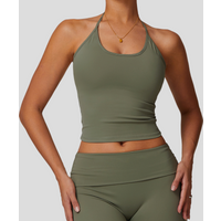 Women's Sleeveless Beauty Back Halter Tight Yoga Vest Breathable Fitness Workout Tank Tops
