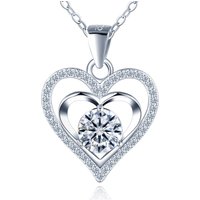 Hot Sale Fine Jewelry S925 Sterling Silver Platinum Plated GRA Certified VVS1 Moissanite Love Heart Pendant Necklace Valentine's