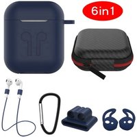 Hot Selling for Airpods Silicone Case Cover Accessories Kits with Ear hook/Keychain/Ear Straps/Clip/Travel Carrying Storage Case