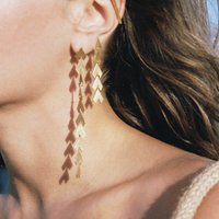 New Arrival Jewelry 18K PVD Gold Plated Earring Stainless Steel Water Drop High Polish Long Triangle Dangle Earrings
