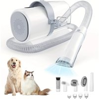 5-in-1 Dog Grooming Vacuum Kit Strong Pet Hair Removal Professional Clippers 6 Guide Combs Pet Grooming Tools for Dogs Cats