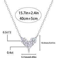 S925 Sterling Silver 18K White Gold Plated Moissanite Necklace Classic Fashion Jewelry for Women for Wedding or Party