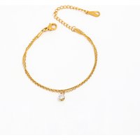 High End Gold Plated Stainless Steel CZ Double-layer Bracelet for Women Wholesale Jewelry