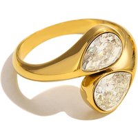 MICCI New Arrival Non Tarnish Jewelry 18k Gold Plated Stainless Steel Jewellery CZ Rings for Girls
