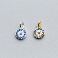 6mm S925 Sterling Silver Charm Round Zircon Pendant for DIY Women Necklace Bracelet Earrings Permanent Jewelry Making