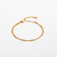 Fenny 18K PVD Gold Plated Dainty Double Layer Snake Bead Chain Bracelet Stainless Steel Tarnish Free Jewelry Wholesale