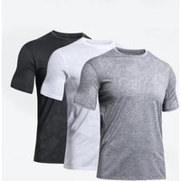 Wholesale Men's Quick Dry Athletic T-shirts Pattern Crew Neck Sports Short Sleeve Custom Logo Breathable Workout Tee