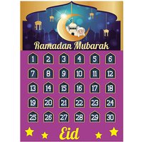 Wholesale Ramadan Calendar DIY Felt Eid Mubarak Countdown Calendar With Countdown Star Stickers for Kids