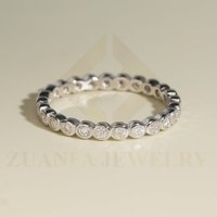 Cheap Price Wholesale Engagement Rings 925 Silver Moissanite Bezel Band Wedding Ring Gold Plated Women Jewelry
