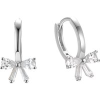 Bowknot Earrings 925 Sterling Silver Round Cubic Zirconia Butterfly Cute Hoops for Women Girls Wholesale Fine Jewelry