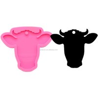 S149 cow key chain mould silicone bull head mold for keychains resin crafts DIY