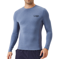 Men's 180 GSM Athletic Gym EU Sizes S-2XL Quick Dry Long Sleeve Compression Tshirt Custom Logo Breathable Adults Running Autumn