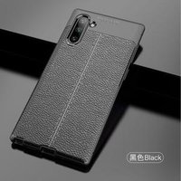 Mobile accessories back cover litchi leather pattern TPU soft phone case for Samsung NOTE10 PRO