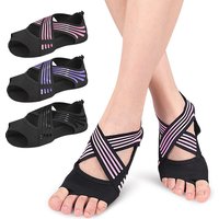 Women's Open Toe Yoga Grip Socks Anti-Slip Ballet Pilates Socks Knitted Ankle Length Breathable Wholesale Minimum Order 3 Pairs