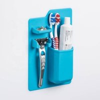 2019 Amazon Toothpaste Razor Holder Wall Mounted Bathroom Storage Organizer Silicone Toothbrush Holder