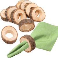 D874 Birthday Party Bar Wedding Table Decoration Rustic Vintage Wooden Napkin Ring