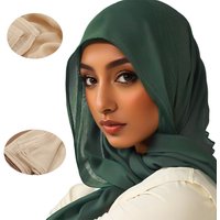 Customizable Solid Color Wide-Edged Tulle Turban Rayon Modal Cotton Hijab Scarf & Shawl From Malaysia