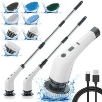 2025 New Rechargeable Electric Cleaning Brush with Stainless Steel Handle Nylon Brush Eco-Friendly Household Cleaning Tool Kit