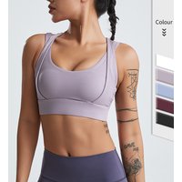 Customize Hot Sexy Fitness Athletic Wear Women Plus Size Breathable High for Quick Dry Sweat-Wicking 220g Nylon Running Bra