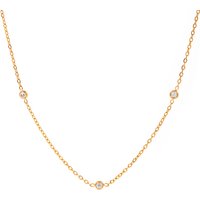 J&D Jewelry Dainty 18K PVD Gold Plated Stainless Steel Round Cubic Zirconia Chain Necklace for Women