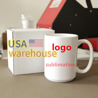 Custom logo Printed Coffee Mugs 15 oz With Box Custom Photo 15oz Ceramic Coffee White Mug 15 oz Sublimation Mugs Blank