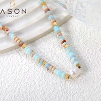 Ason New Arrival 316 Stainless Steel Waterproof Hot Selling Blue Necklace Simple Non-Fading Suitable for Girls Necklace
