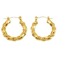 MAIFENG New Trendy 18K Gold Plated Stainless Steel Twisted Hoop Earrings Hypoallergenic Unisex Fashion Jewelry Anniversary Third