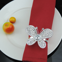 Wholesale large number of butterflies napkin ring Metal flower napkin rings for wedding ring