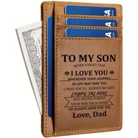 Yamo YM-C01-43 Minimalist Fashion Wallets Gift My Son Vintage Laser Solid Color Genuine Leather Slim Credit Card Holder No
