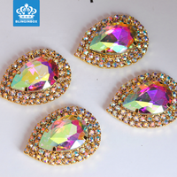 Lace Trimming Embellishment Crystal Rhinestone Brooch Applique