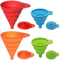 Kitchen Accessories Funnels for Filling Bottles Food Grade Silicone Collapsible Funnel for Liquid/Powder Transfer Hopper