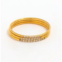 Fenny 18K Gold Plated Elegant Versatile Micro Diamond Pave Ring Non Tarnish&No Fade Stainless Steel Wholesale Jewelry