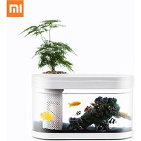 Original Xiaomi Geometry Fish Tank Aquaponics Ecosystem Small Water Garden Ecological Fish Tank Aquarium Transparent Aquarium