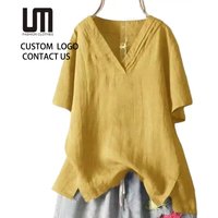 Liu Ming Latest Products Summer Fashion Vintage Women S Clothing Street Casual Elegant Solid Color Tops T Shirt