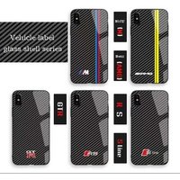 New carbon fiber painted tempered glass phone cases cover clear hard shockproof mobile case for iphone