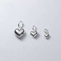 Vintage 925 Silver Smooth love Heart Pendants Necklace for Jewelry Making