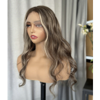 Body Wave Transparent Lace Front Wig Highlights Color Natural Hairline Unprocessed Human Hair HD Lace Front Wigs