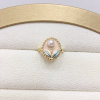 SHDIYAYUN 2025 18K Gold-plated Oil Painting Style Fashion Design Natural Pearl Ring Wholesale