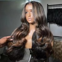 Ombre Dark Brown Body Loose Wave Vietnamese Raw Hair Wigs 5*5 Swiss Lace Glueless HD Wig Pre-plucked 28Inch 200Density for Women