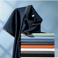 190g Jersey Short-Sleeved Solid Pattern Anti-Pilling Feature Basic Cool Zone Workout Polo Shirt