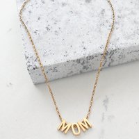 Lateefah Simple Warm and Affectionate Romantic Mother's Day Gift "MOM" Letter Pendant Necklace