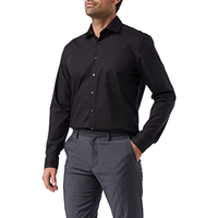 Hot Sale Men's Office Formal Dress Shirt Black Color Long Sleeve Button-Down Cotton Shirt