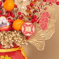 I798 2025 New Arriving Decorations New Year Hugging Buckets Artificial Flowers Table Centerpieces