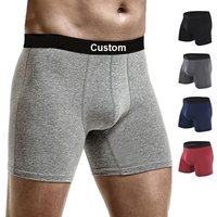 Custom Logo Cotton/Bamboo/Nylon Men Underwear Plus Size Breathable Boxer Briefs