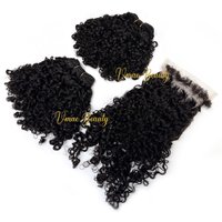VMAE Raw Virgin Hair Cuticle Aligned 3C 4A 4B 4C Coily Exotix Kinky Afro Burmese Curly Bundles Weft with 4*4 Lace Hair Closure